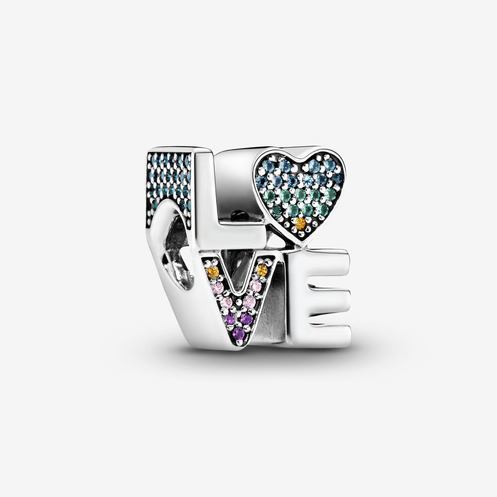 Pand * ora Acessórios Novo Zircon LOVE Colorful Charm Bead Silver Jewellery et Charms Presentes De Bricolage Para Senhoras/Meninas p818