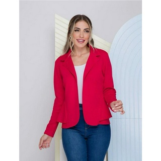 Blazer Femininas Curto Blazer Feminino  Acinturado Neoprene Lida