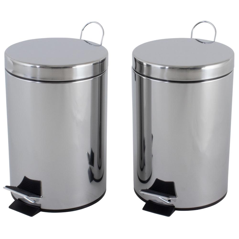 Kit 2 lixeiras aço inox 3 litros Travel Max