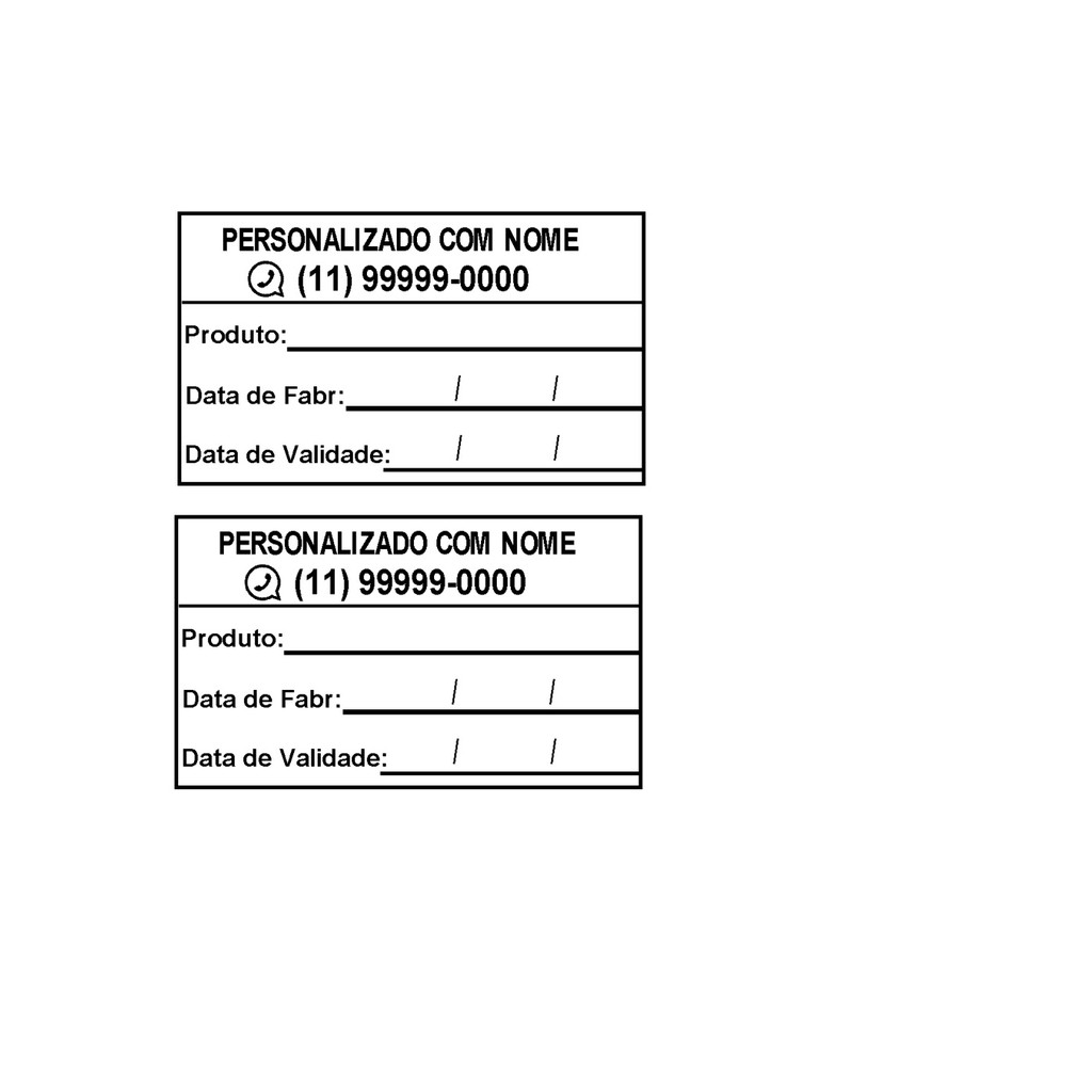 Etiqueta Personalizada Alimentos Validade Fabricação para Congelados