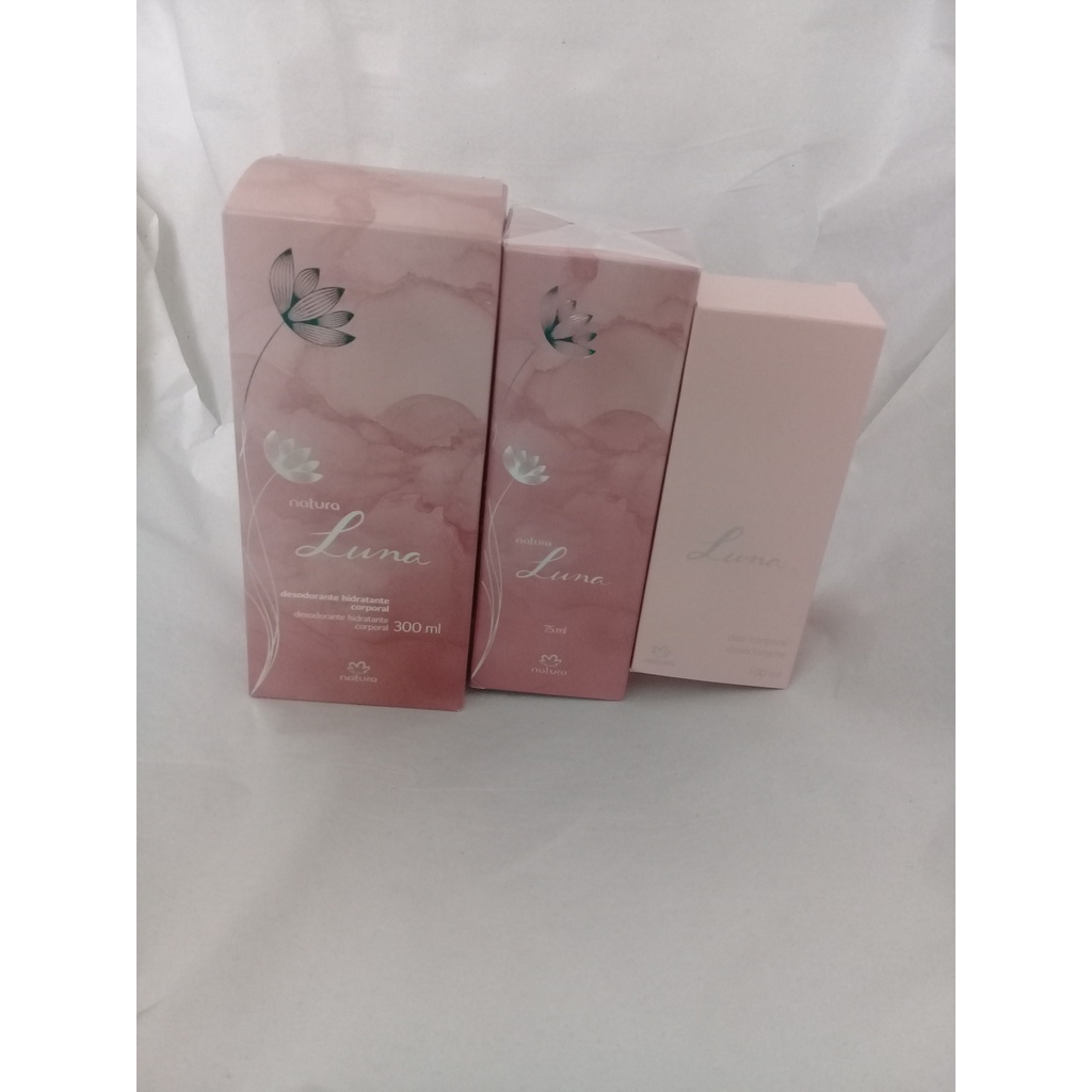 Kit Desodorante colônia luna feminino 75ml+desodorante hidratante corporal 300ml +desodorante corporal feminino 100ml — Oferta Verificada