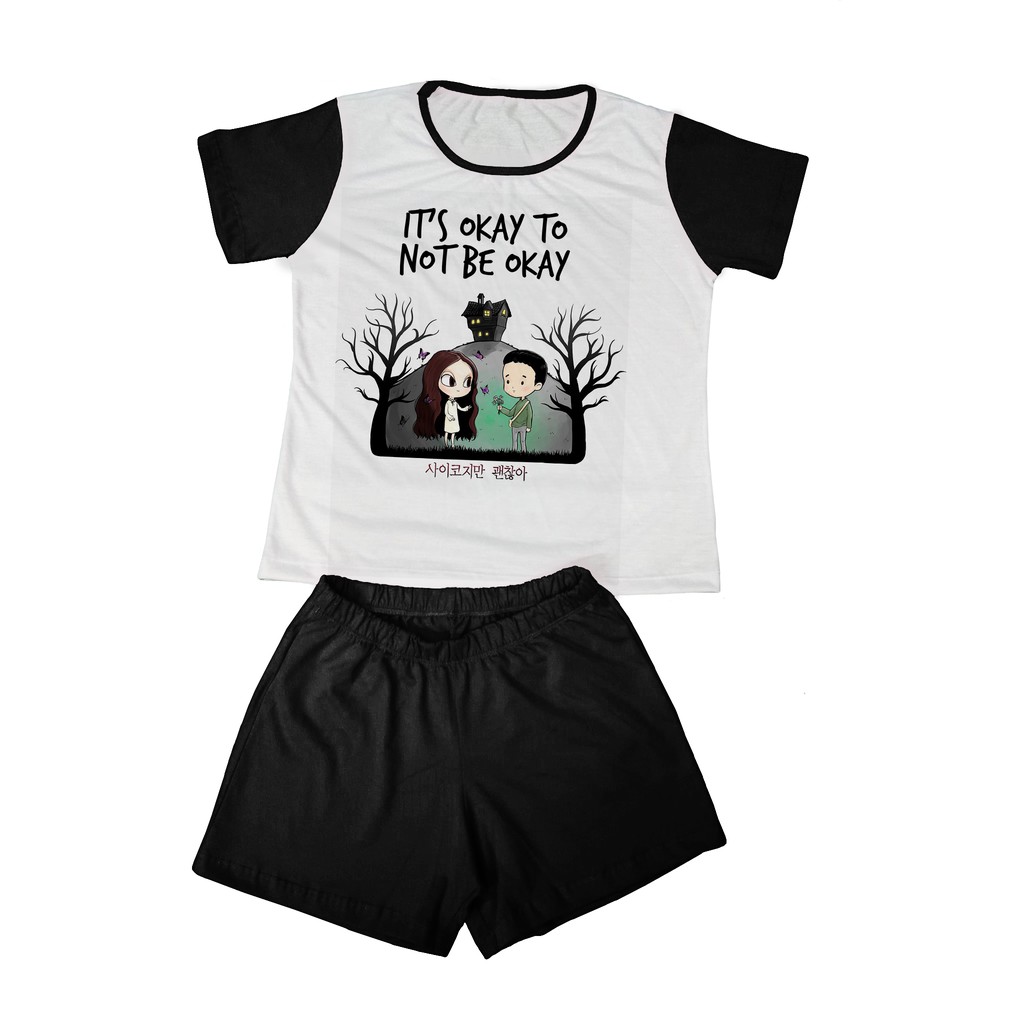 Pijama Adulto It's Okay To Not Be Okay Kdrama Short Curto feminino