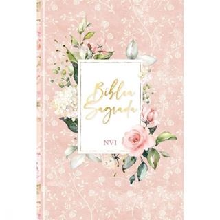 Biblia Sagrada Flores Rosa | NVI | Letra Normal | Capa Dura Soft Touch em Oferta na Shopee
