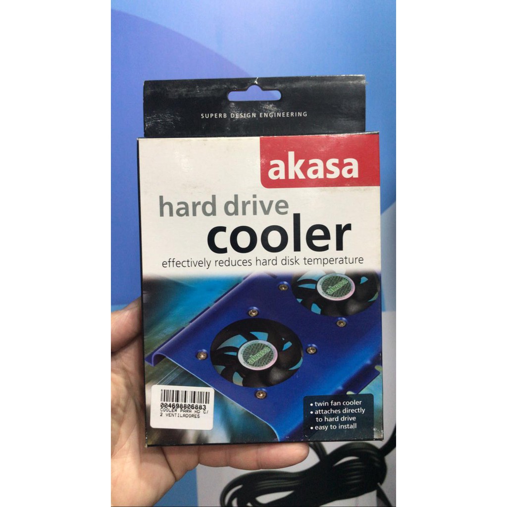 COOLER HARD DRIVE AKASA = AZUL = AK-HD-BL = FAN COOLER VENTILADOR VENTOINHA = PARA HD 3.5 POLEGADAS SATA OU IDE OU SCSI OU SAS