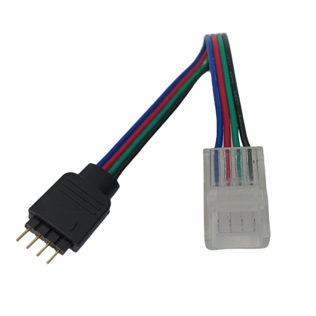 Conector Emenda Fita Led Rgb Com Rabicho Macho 5050 E 3528 4 Vias em Oferta na Shopee