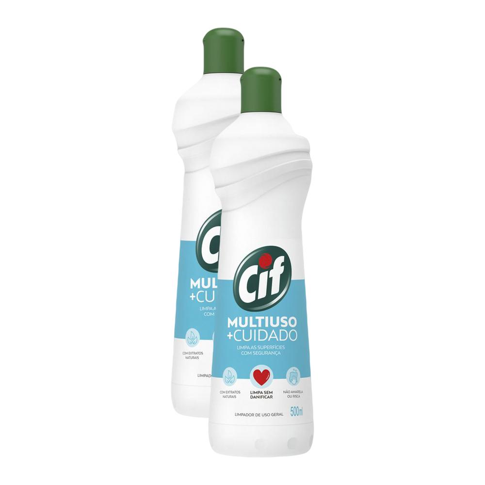 Kit 2 Limpadores Multiuso Cif +Cuidado 500ml - Home & Living