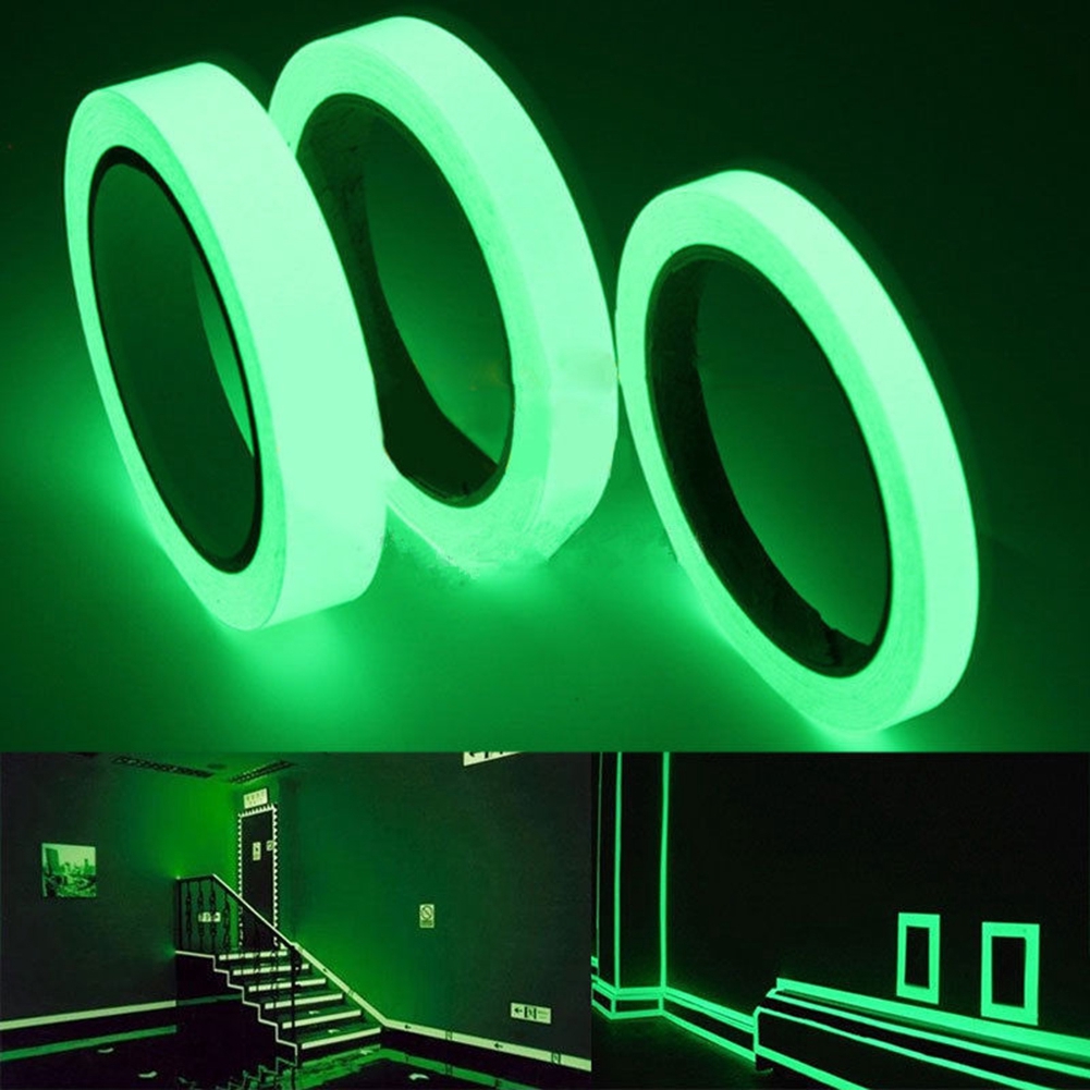 Fita Adesiva 1,5cm X 1m Fluorescente Fluorescente Que Brilha No Escuro ...