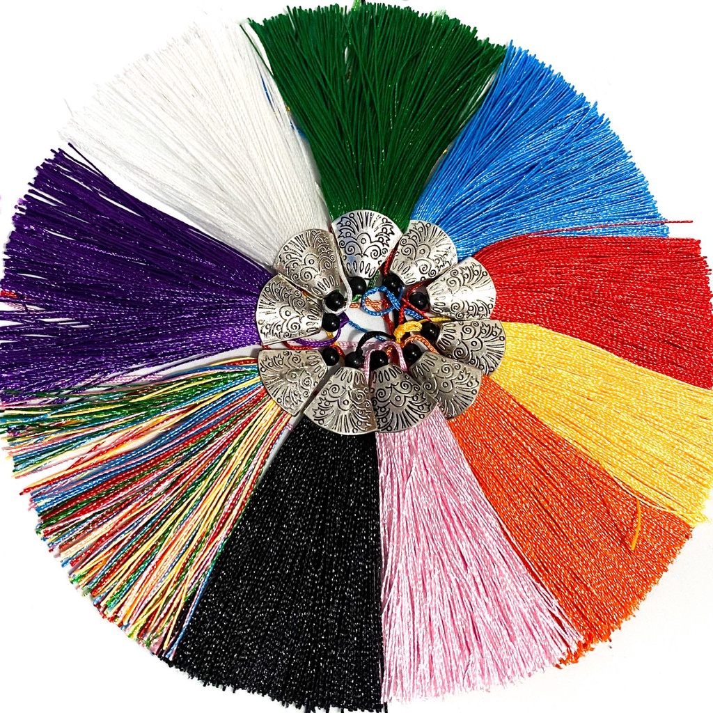 Tassel Franja, Pingente de seda - 3 PEÇAS - ótimo para japamala