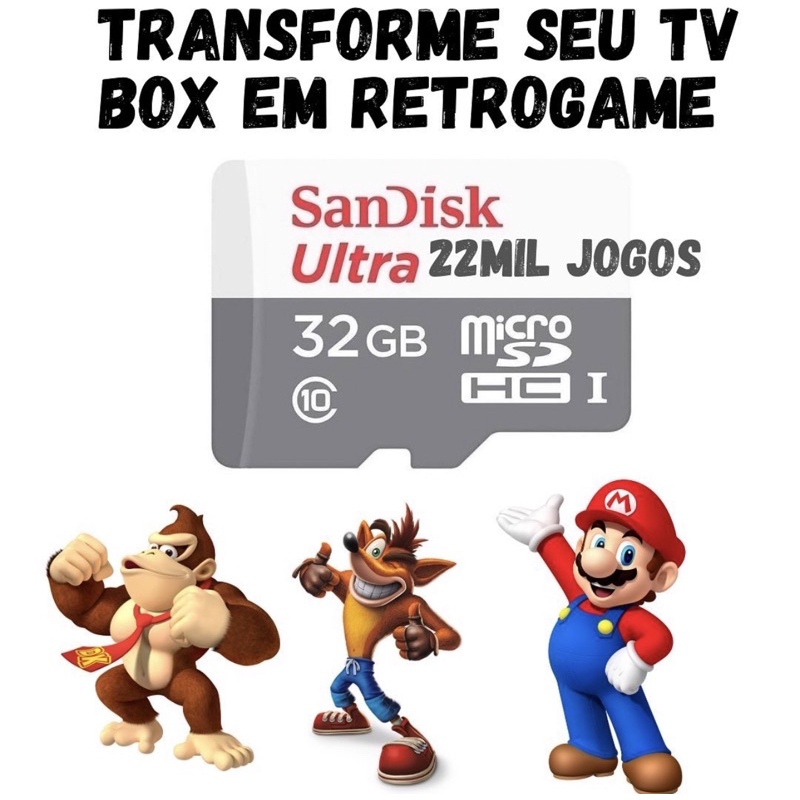 Cartão com 22 mil jogos para TV BOX