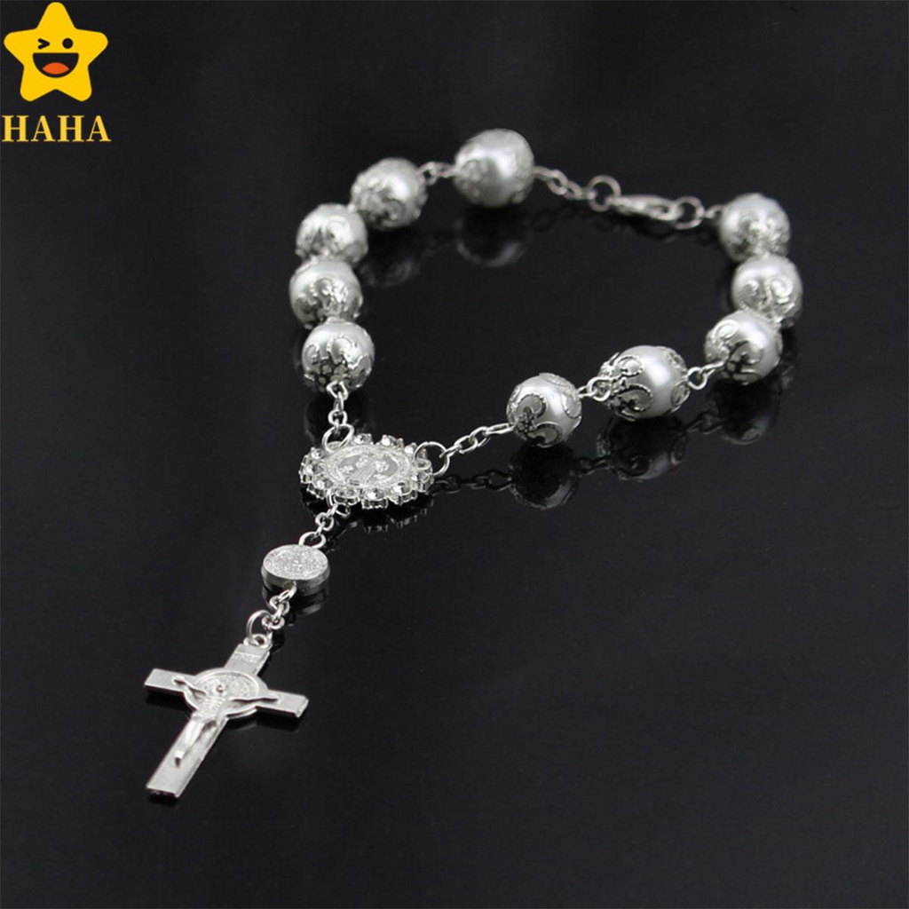 Carro Pendurado Charme Imitação Pérola Cruz Espelho Retrovisor Do Ornamento Decoração Shopbc7000