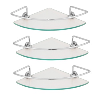 Kit 03 Porta Shampoo Suporte De Banheiro Shampoo Canto Vidro 6mm em Oferta na Shopee