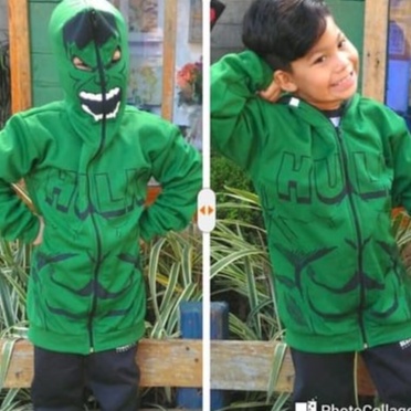 Blusa de frio Hulk / casaco infantil Hulk com capuz-máscara diversos personagens Heróis