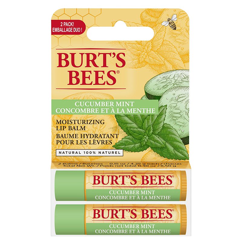 Burt's Bees Cucumber Mint 2 Pack Lip Balm Hidratante Pepino Menta | Shopee  Brasil