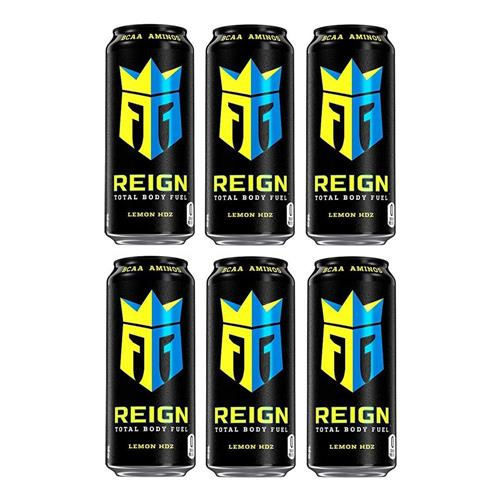 Energético Reign de Alta Perfomance 473ml Pack 6 Lemon com Bcaa e Zero ...