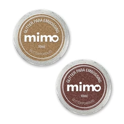 Pó de Embossing Glitterizado Cobre Light e Ouro Sand - Mimo - 2 Unids