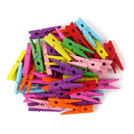 Pacote Com 100 Mini Prendedores Em Madeira 2,5cm em Oferta na Shopee