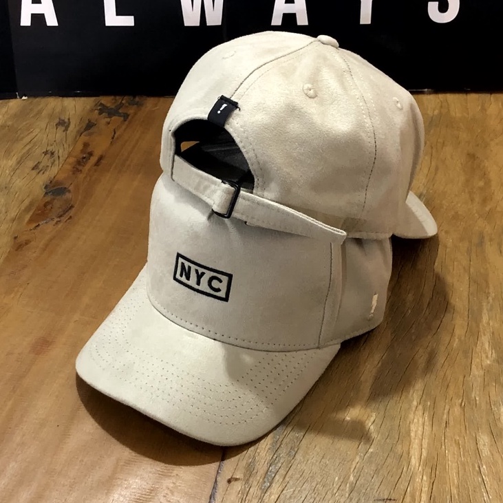 Boné Aba Curva NYC Hype Camurça New York City Snapback NY Camurça Areia Premium Originals