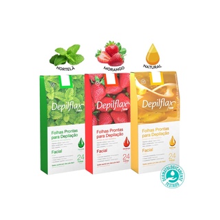 Folhas Prontas Para Depilação Facial Depilflax 24 Unidades
