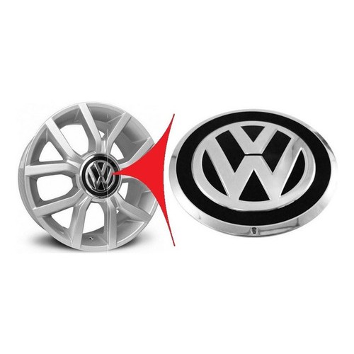 Calota Miolo Centro Roda L. Leve Vw Up Aro 14/15 Embl. Preto