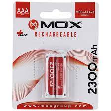 Pilha Mox Recarregavel AAA Com 2 Pilhas 3000mAh