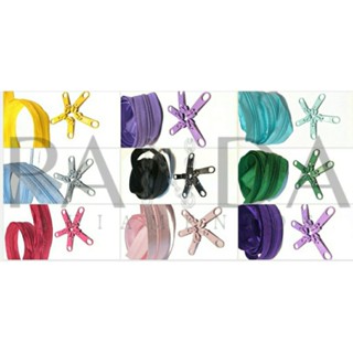 1 Metro de Zíper Nylon N°5 + 5 Unidades Cursores Colorido N°5 em Oferta na Shopee