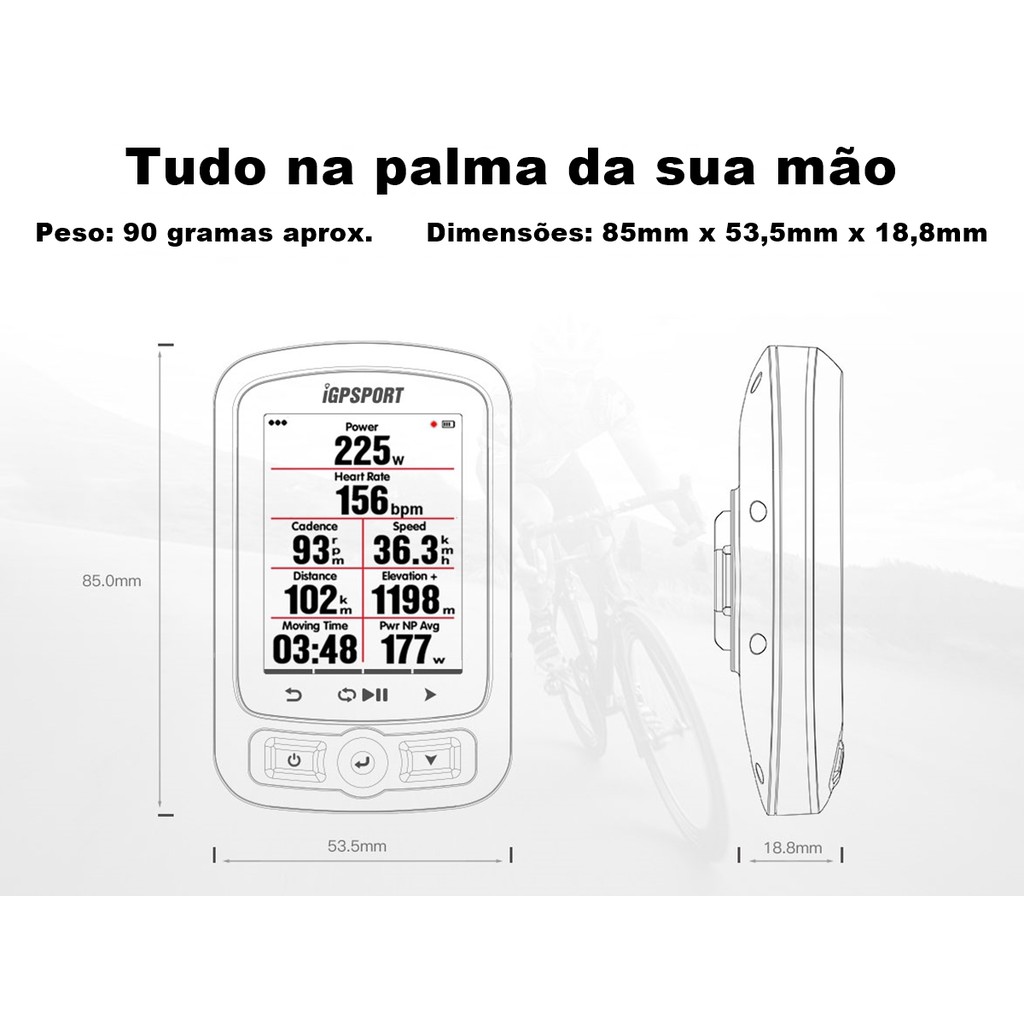 GPS iGPSPORT iGS620 Ant+ Bluetooth Ciclocomputador Bike + Sensor de  Cadência C61 + Suporte Aero Avançado + Capa Case | Shopee Brasil