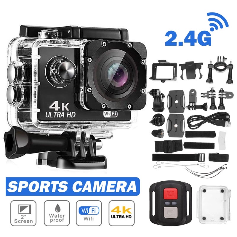 Câmera De Ação Ultra HD 4K 30fps WiFi 2.0-inch 170D Capacete À Prova D'água