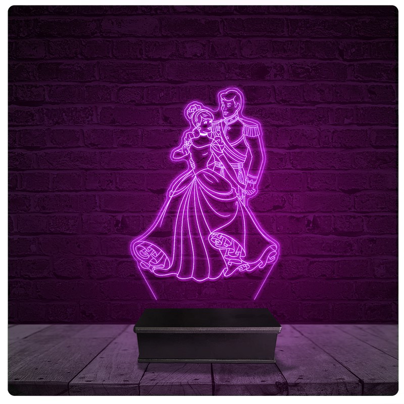 Luminária e Abajur Acrílico Led - Disney Cinderela 06