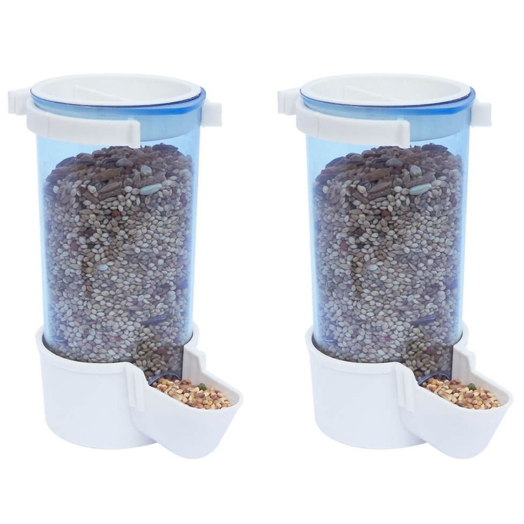 2 Comedouro 220ml Automático de Sementes Aves e Calopsitas