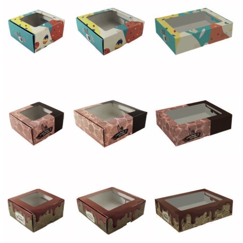 10 caixas para 4/9/12 doces páscoa 2025 com visor linha practice (Idéia)