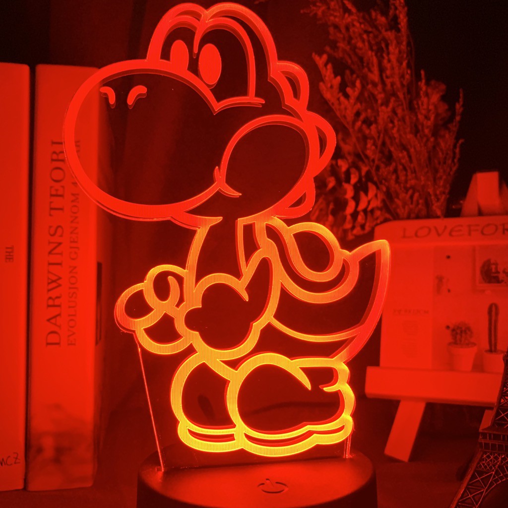 Jogo Super Mario Yoshi Figure Lâmpada Led Noturna Jagermeister 1