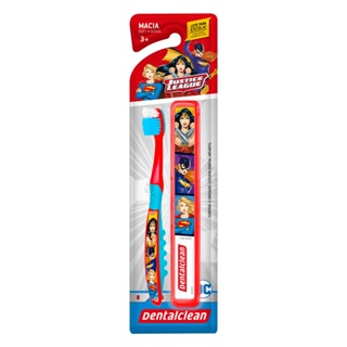 Kit Escolar Escova De Dente Infantil  + estojo Liga Da Justiça "Heróinas" DentalClean em Oferta na Shopee