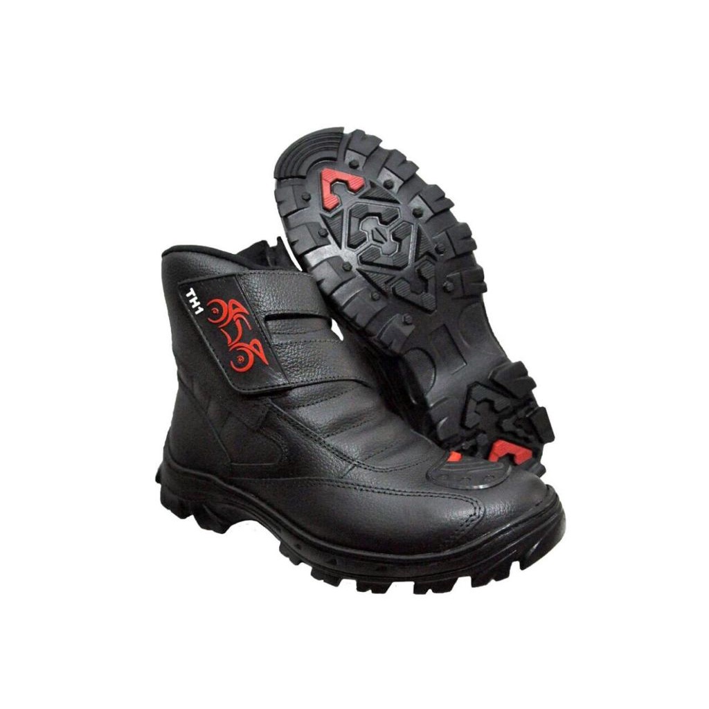 Coturno Bota Motoqueiro 100% Couro Legitimo Motoboy Resistente em Oferta na Shopee