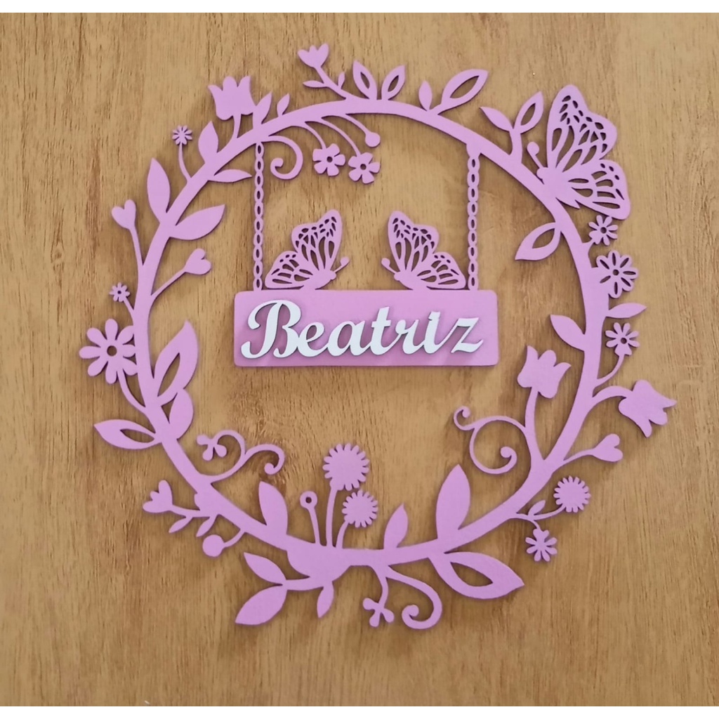 Guirlanda porta maternidade borboleta personalizado