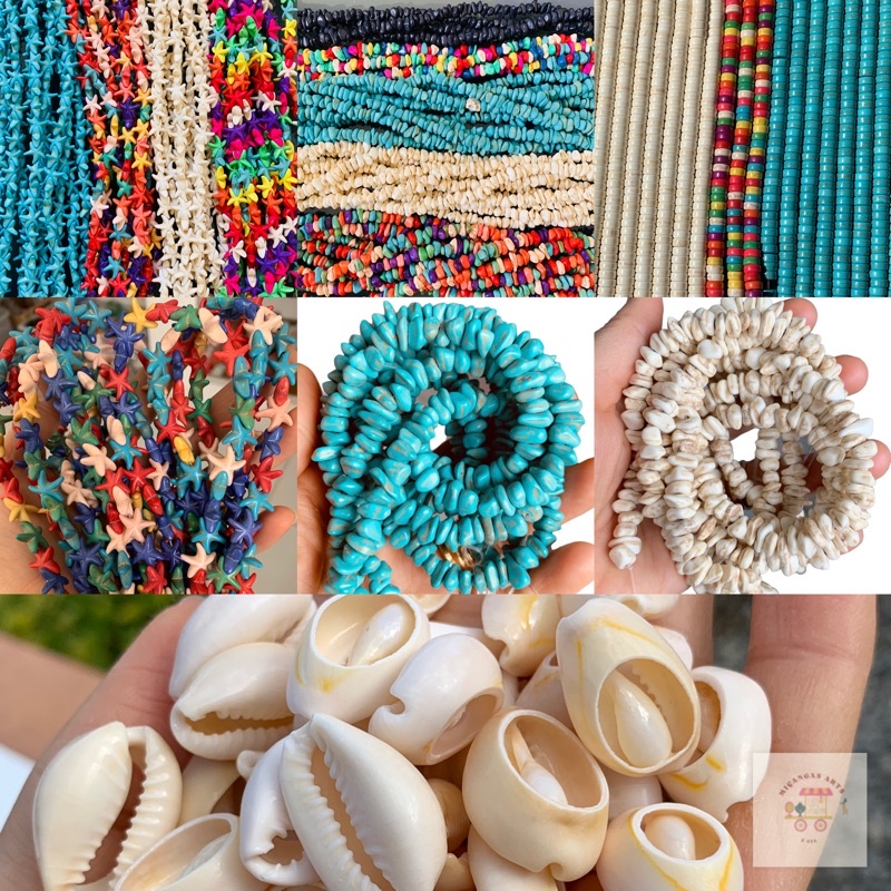 Búzio conchas estrela do mar natural, cascalho pedra howlita e outros para montagem de pulseiras colares e outros