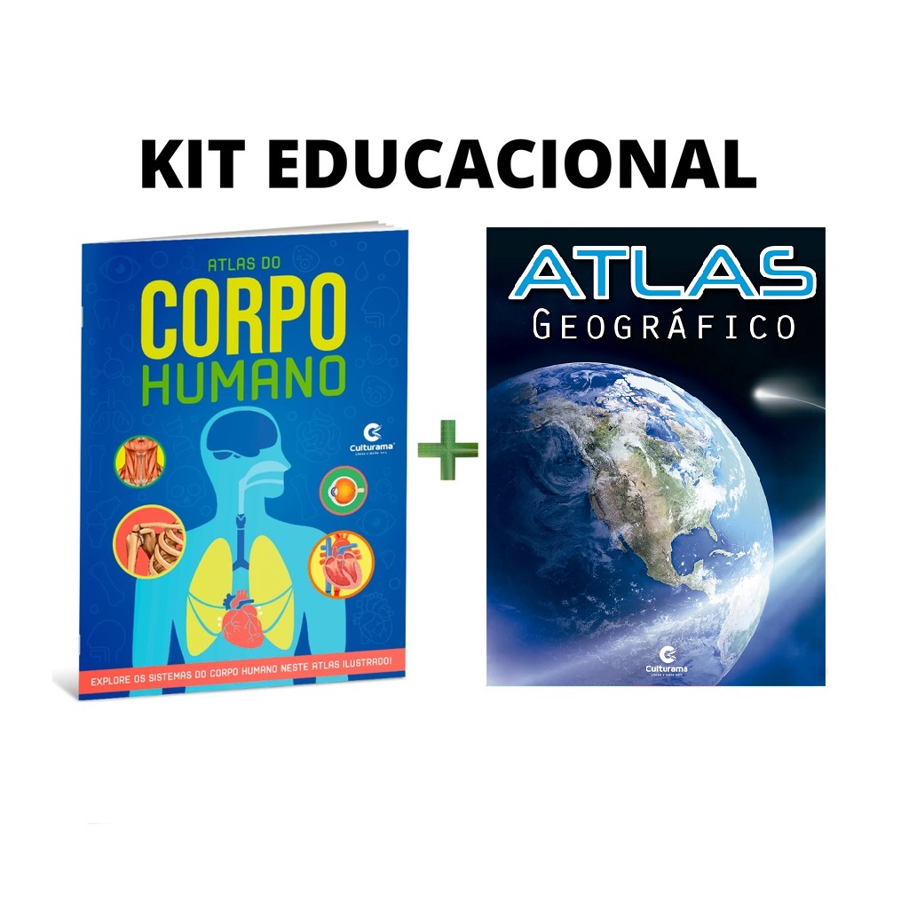 Kit C/2 Atlas Corpo Humano E Geográfico - Culturama