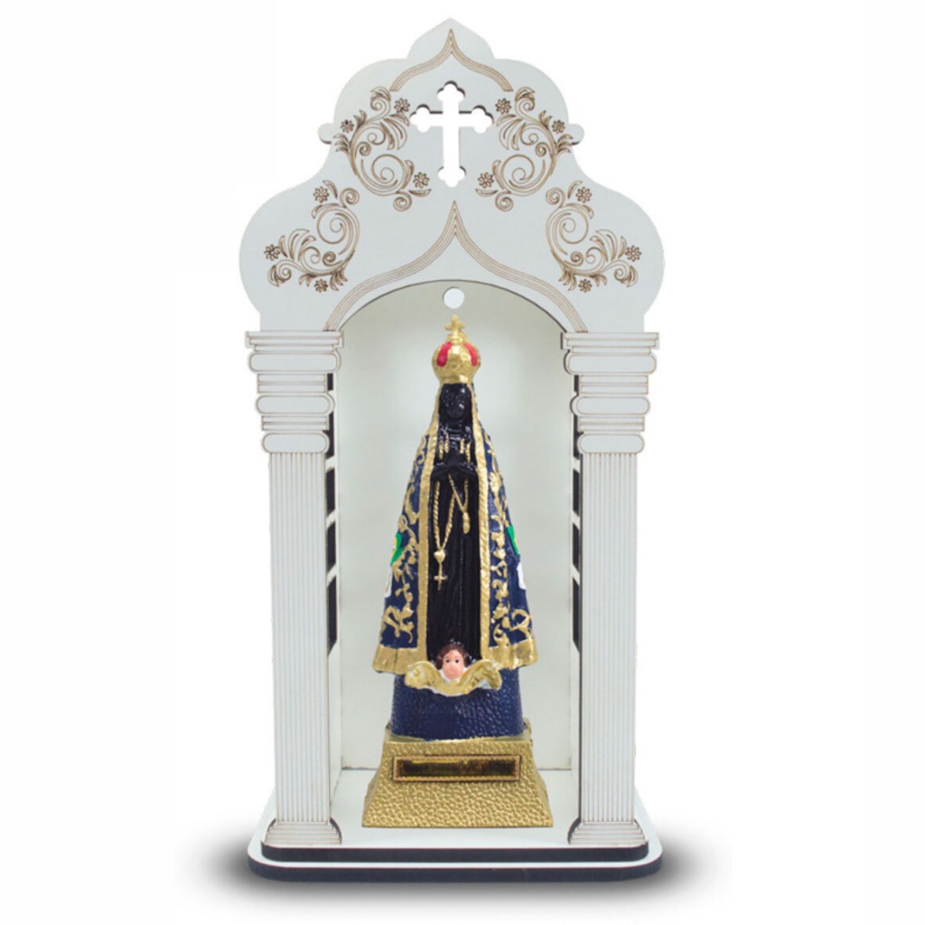 Capela 34 cm com Imagem de Nossa Senhora Aparecida Inquebrável