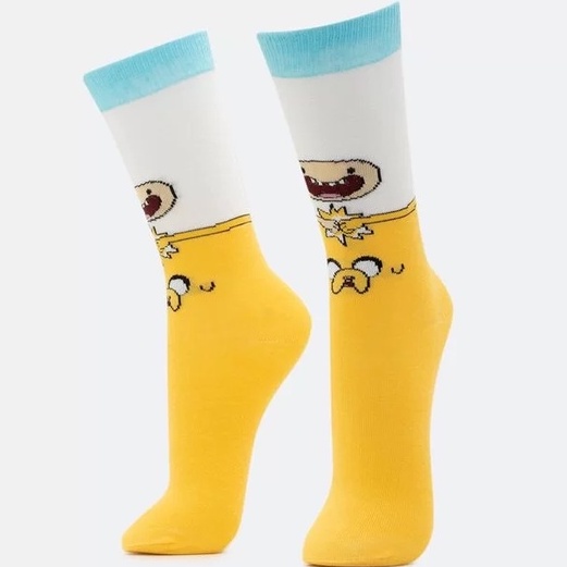 MEIA CANO LONGO DIVERTIDA HORA DE AVENTURA JAKE E FINN | Shopee Brasil