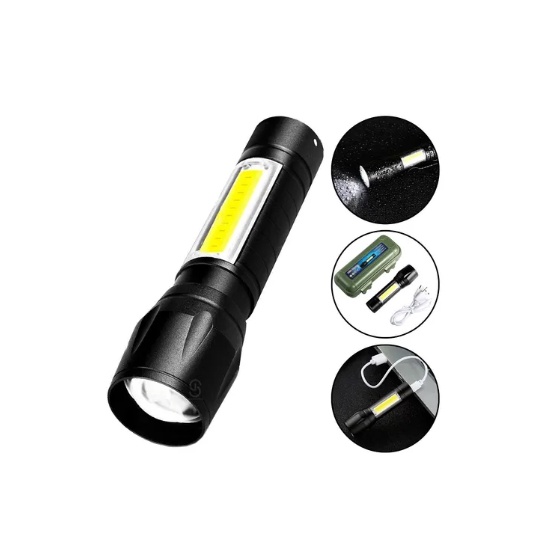 Mini Lanterna Compacta Led Iluminação Forte Usb 3 Modos Bommax Bm-A033