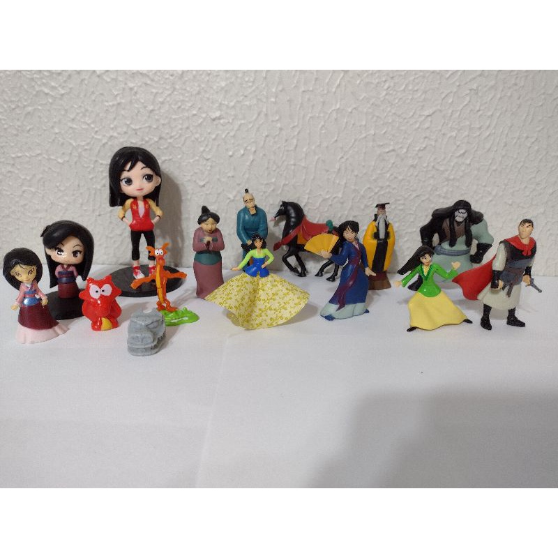Miniaturas brinquedos mini figuras personagens animação da Disney Mulan princesas Mushu
