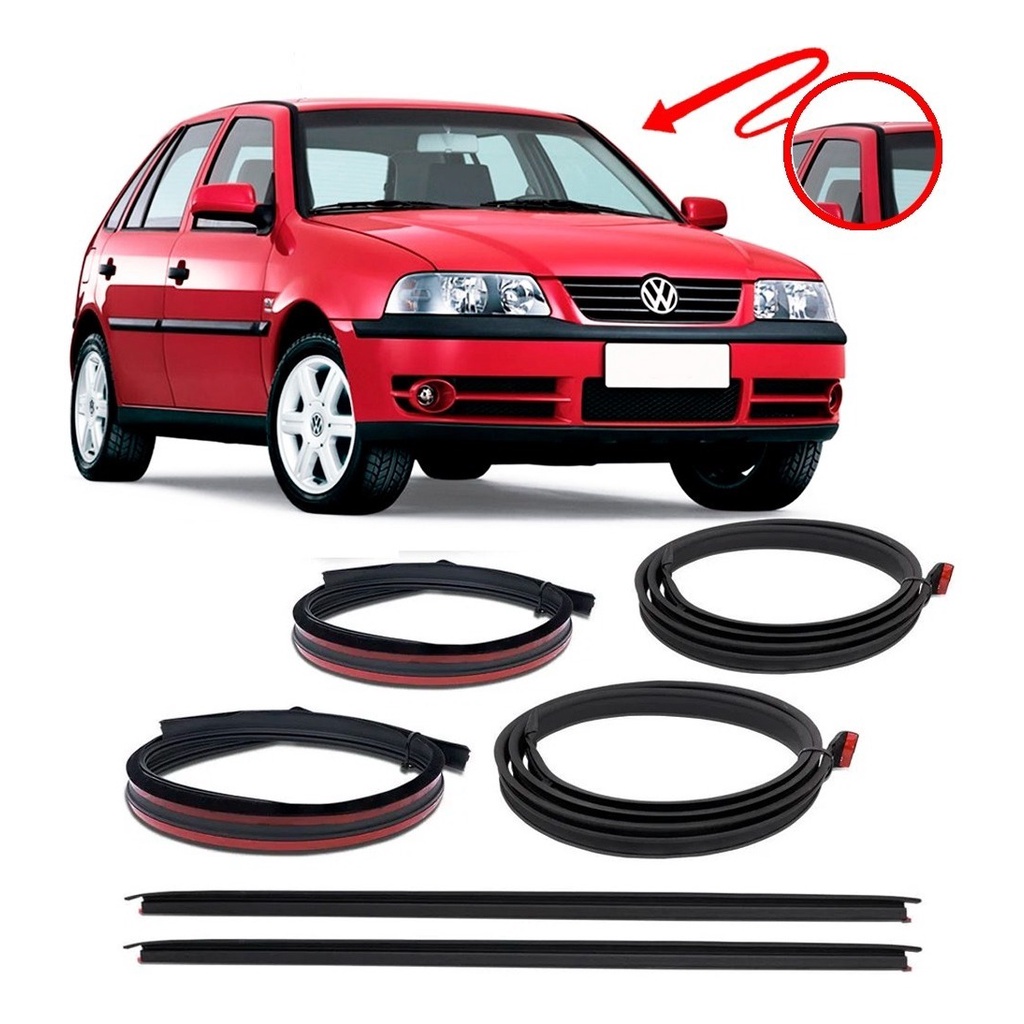 Kit Borracha Pingadeira Friso Teto Gol G3 G4 4 Portas - Par em Oferta na Shopee