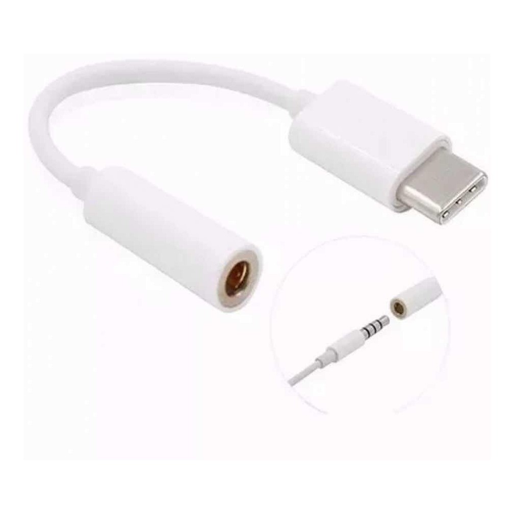 ADAPTADOR DE ÁUDIO P2 ( 3,5MM ) PARA TYPE-C USB-C TIPO-C = 1 UNIDADE CONVERSOR