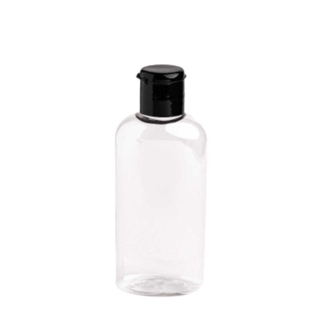 100 Frascos PET 60ml oval com tampa Flip Top para viagens frasquinho para shampoo