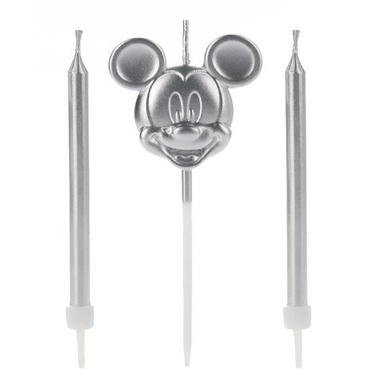 Vela Mickey Rosto Prata Disney - Rizzo em Oferta na Shopee