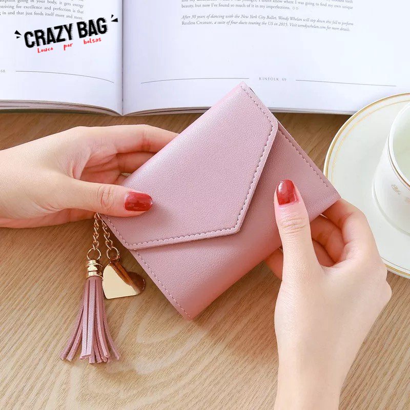 ✨Crazy Bag✨Estoque Pronto✨ Carteira Feminina Com Franjas/Bolsa Porta-Cartões/Bolsa De Mão/Porta-Cartões
