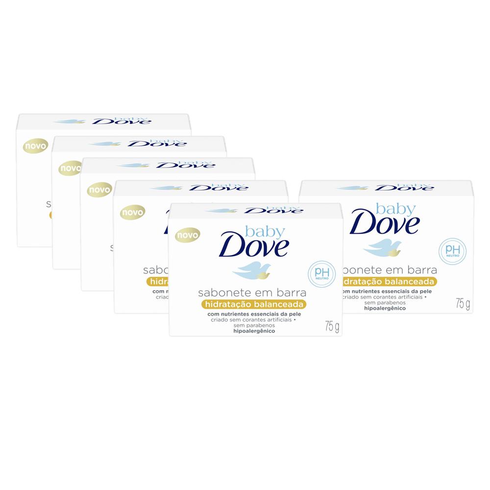 Kit 6 Sabonetes em Barra Baby Dove Hidratação Balanceada 75g em Oferta na Shopee