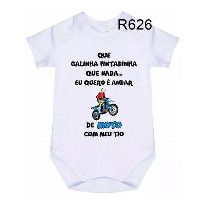 Roupa De Bebê Body Personalizado Moto Com Titio R626