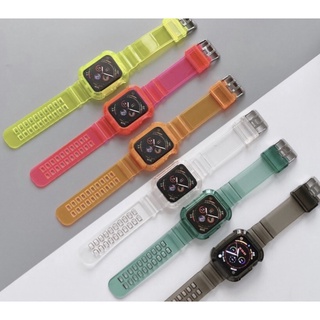 Pulseira Transparente + Case Para Apple Iwatch medidas 38mm 40mm 42mm 44mm 45mm SmartWatch