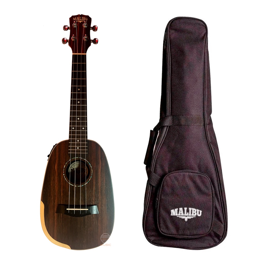 Ukulele Abacaxi Concert 23 EP E eletrico Malibu Ebano tabaco