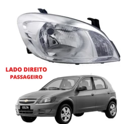 Farol Celta Mascara Cromada Lado Direito 2006 2007 2008 2009 2010 2011 2012 2013 2014